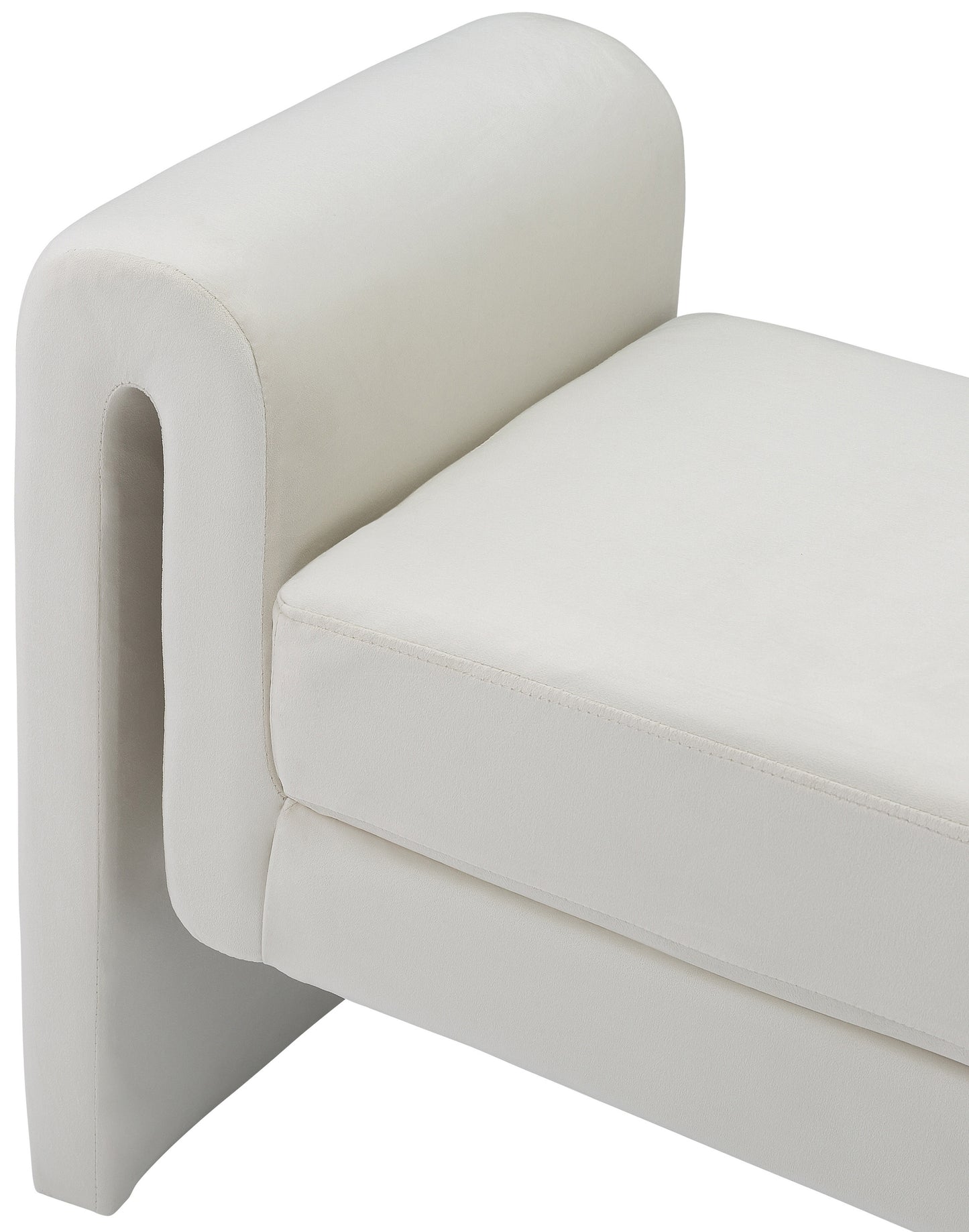 encore cream velvet bench cream