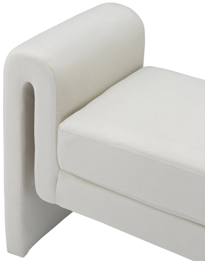 Vaughn Cream Velvet Bench