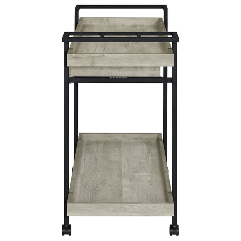 Liana 1-drawer Engineered Wood Bar Cart Grey DriftwoodGrey Driftwood