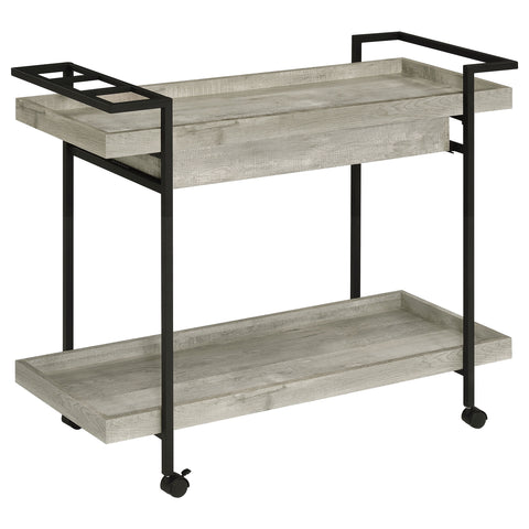 Liana 1-drawer Engineered Wood Bar Cart Grey DriftwoodGrey Driftwood