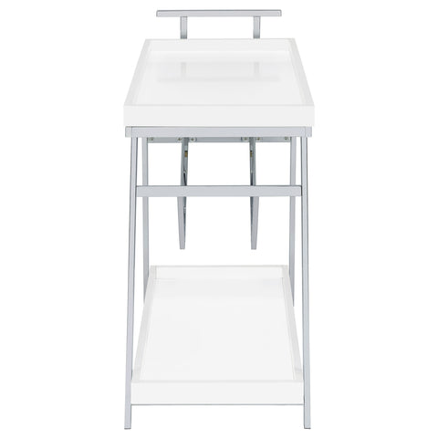 Mesa 1-drawer Engineered Wood Bar Cart White High GlossWhite High Gloss