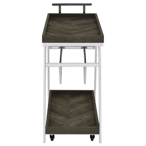 Mesa 1-drawer Engineered Wood Bar Cart Rustic GreyRustic Grey
