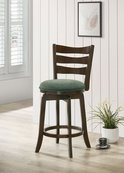 Zabka Wood Counter Height Swivel Bar Chair Hunter GreenHunter Green