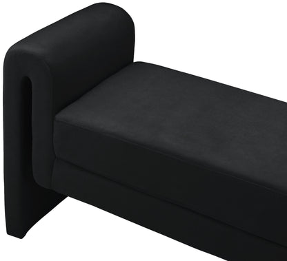 Encore Black Velvet Bench Black