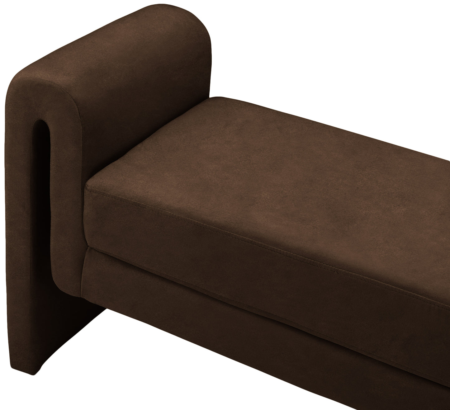 encore brown velvet bench brown