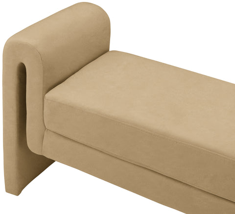 Encore Camel Velvet Bench Camel