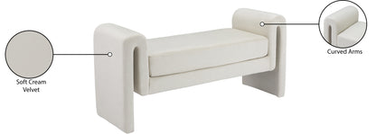 Encore Cream Velvet Bench Cream