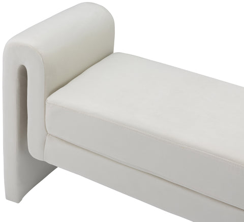Encore Cream Velvet Bench Cream