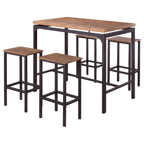 Galvin 5-piece Pub Height Bar Table Set Weathered ChestnutWeathered Chestnut