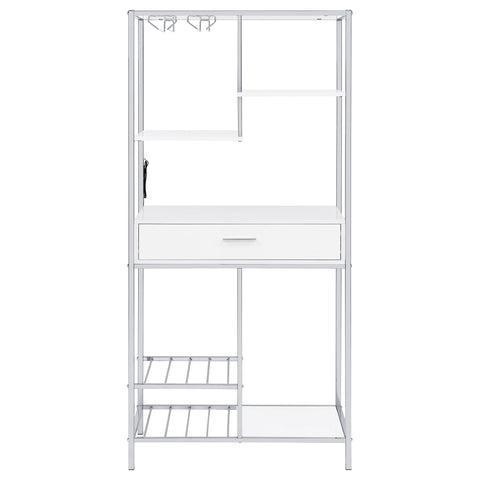 Cooper 5-shelf Wine Storage Bar Cabinet White High GlossWhite High Gloss
