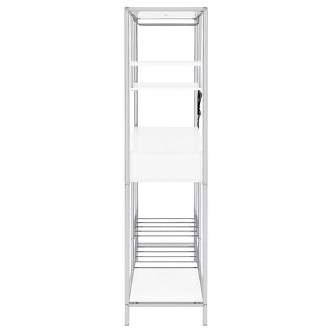 Cooper 5-shelf Wine Storage Bar Cabinet White High GlossWhite High Gloss