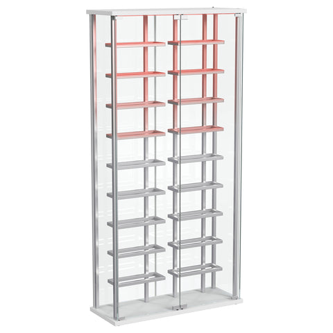 Brittania Tempered Glass Wine Storage LED Curio Cabinet ChromeChrome