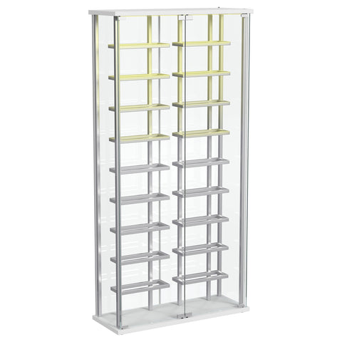 Brittania Tempered Glass Wine Storage LED Curio Cabinet ChromeChrome