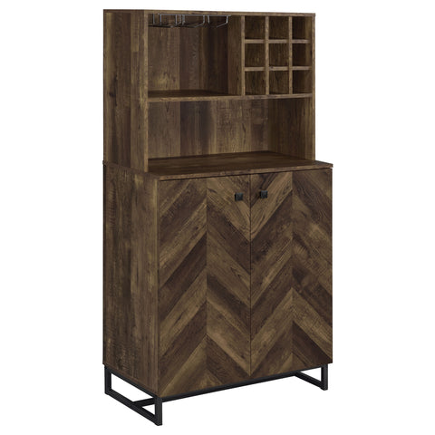 Ashleigh 2-door Home Bar Cabinet Wine Storage Rustic OakRustic Oak