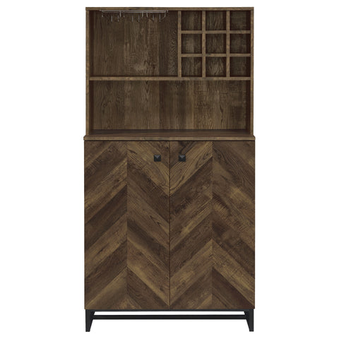 Ashleigh 2-door Home Bar Cabinet Wine Storage Rustic OakRustic Oak