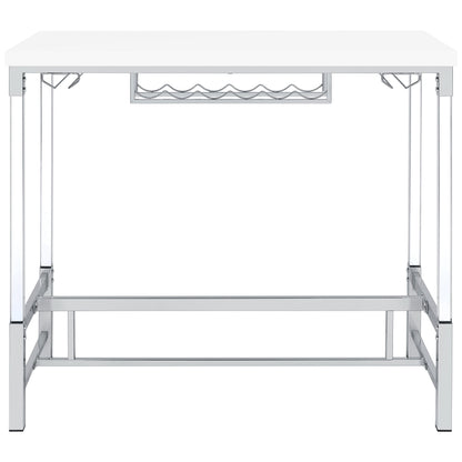 Wren 47-inch Acrylic Leg Bar Table White High Gloss