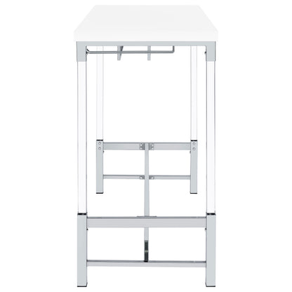 Wren 47-inch Acrylic Leg Bar Table White High Gloss