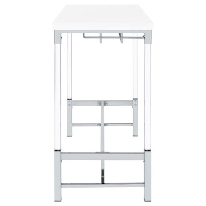 Wren 47-inch Acrylic Leg Bar Table White High Gloss