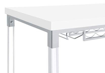 Wren 47-inch Acrylic Leg Bar Table White High Gloss