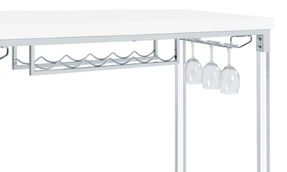 Wren 47-inch Acrylic Leg Bar Table White High Gloss