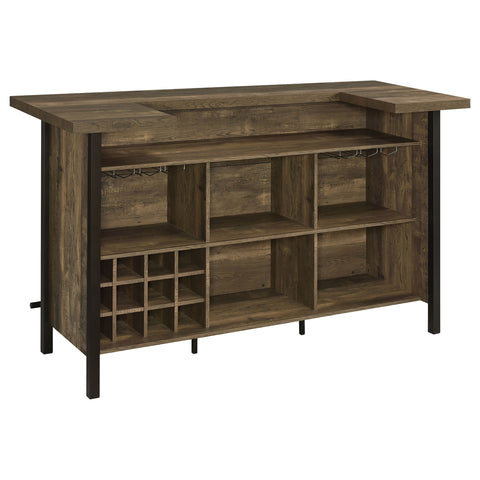 Harris Freestanding Home Bar Wine Cabinet Rustic OakRustic Oak
