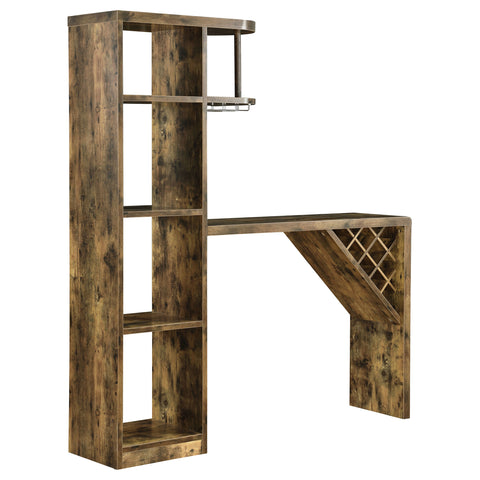 Palomar 5-shelf Home Bar Table Wine Storage Rustic NutmegRustic Nutmeg