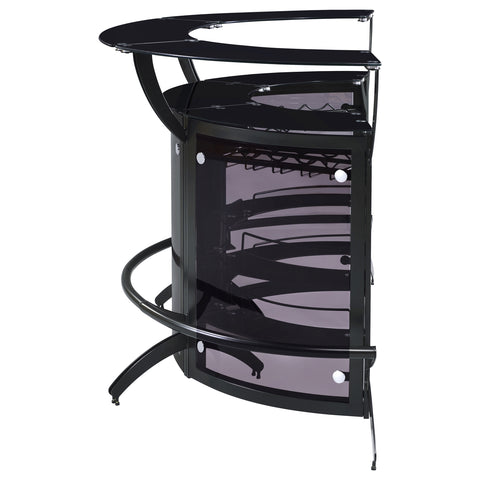 Folsom 3-piece Curved Freestanding Home Bar Cabinet BlackBlack