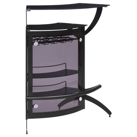 Folsom 2-shelf Curved Freestanding Home Bar Cabinet BlackBlack