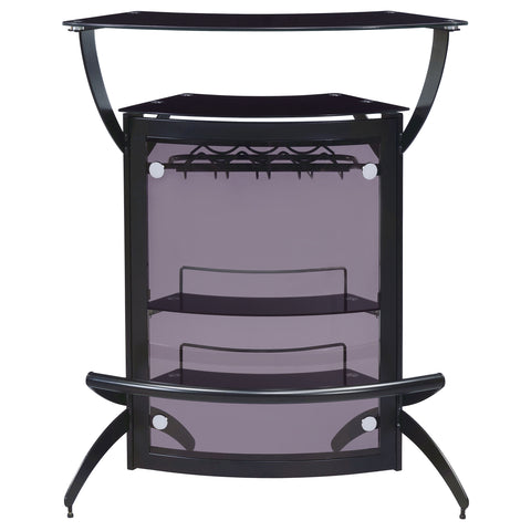 Folsom 2-shelf Curved Freestanding Home Bar Cabinet BlackBlack