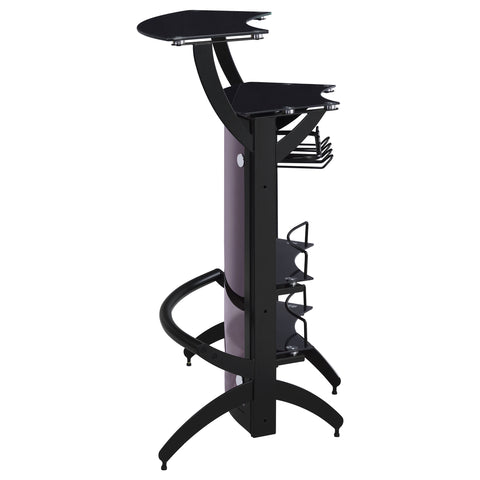 Folsom 2-shelf Curved Freestanding Home Bar Cabinet BlackBlack