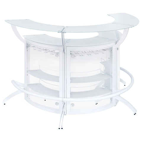 Folsom 3-piece Curved Freestanding Home Bar Cabinet WhiteWhite
