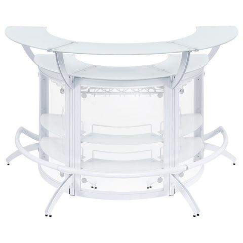 Folsom 3-piece Curved Freestanding Home Bar Cabinet WhiteWhite
