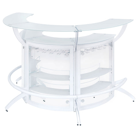 Folsom 3-piece Curved Freestanding Home Bar Cabinet WhiteWhite