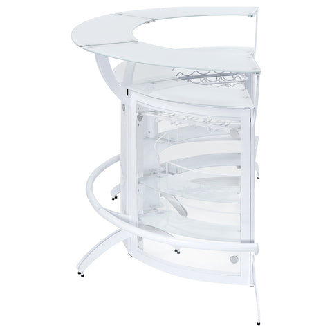 Folsom 3-piece Curved Freestanding Home Bar Cabinet WhiteWhite