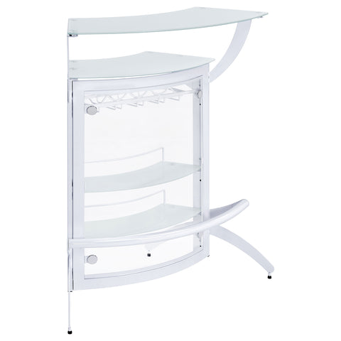 Folsom 2-shelf Curved Freestanding Home Bar Cabinet WhiteWhite
