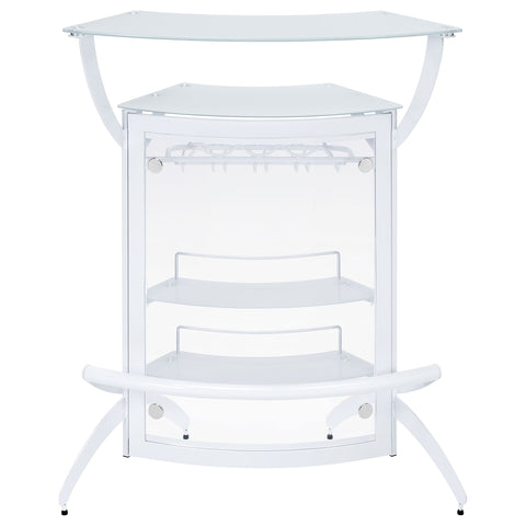 Folsom 2-shelf Curved Freestanding Home Bar Cabinet WhiteWhite