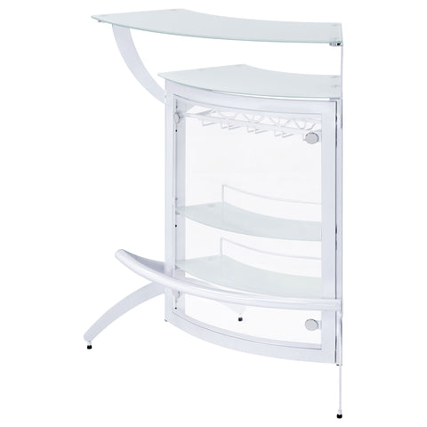 Folsom 2-shelf Curved Freestanding Home Bar Cabinet WhiteWhite