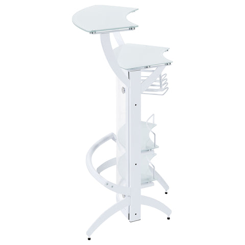 Folsom 2-shelf Curved Freestanding Home Bar Cabinet WhiteWhite