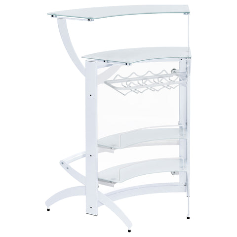 Folsom 2-shelf Curved Freestanding Home Bar Cabinet WhiteWhite