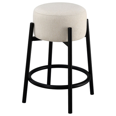 Madra Upholstered Backless Counter Stool White (Set of 2)White