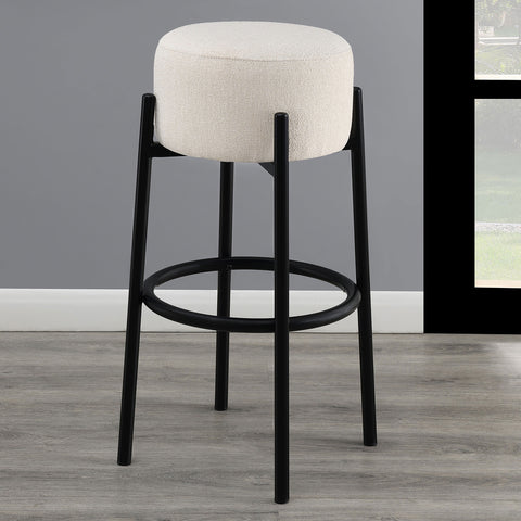 Madra Upholstered Backless Bar Stool White (Set of 2)White