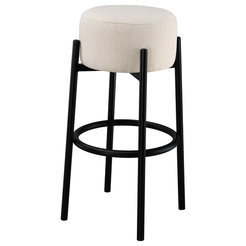 Madra Upholstered Backless Bar Stool White (Set of 2)White