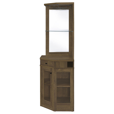 Mauve 1-drawer Corner Home Bar Wine Cabinet  Rustic OakRustic Oak