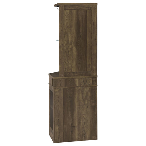 Mauve 1-drawer Corner Home Bar Wine Cabinet  Rustic OakRustic Oak