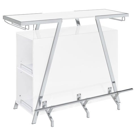 Arrington Freestanding LED Home Bar Cabinet White High GlossWhite High Gloss