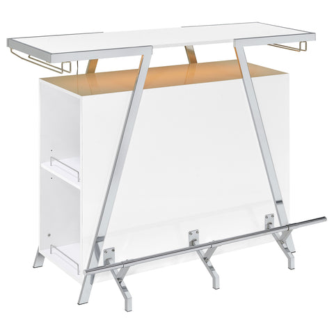 Arrington Freestanding LED Home Bar Cabinet White High GlossWhite High Gloss