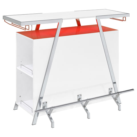 Arrington Freestanding LED Home Bar Cabinet White High GlossWhite High Gloss