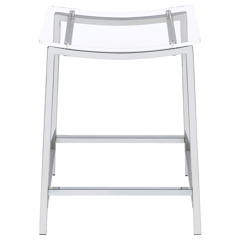 Sena Acrylic Backless Counter Stool Chrome (Set of 2)Chrome