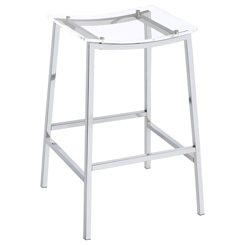 Sena Acrylic Backless Bar Stool Chrome (Set of 2)Chrome
