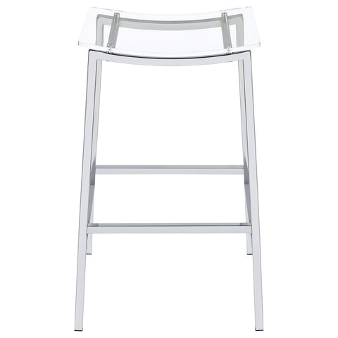 Sena Acrylic Backless Bar Stool Chrome (Set of 2)Chrome